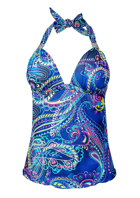 【THEAIRTOWN】Paisley Punching Tank Top Frill One piece ★ Anita Paisley Full Takini — Luxtrada